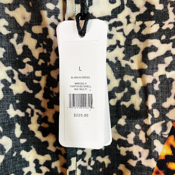 NWT We Wore What Women's Blanca Wrap Dress Long Sleeve Tortoise Shell Size Large - Picture 11 of 11